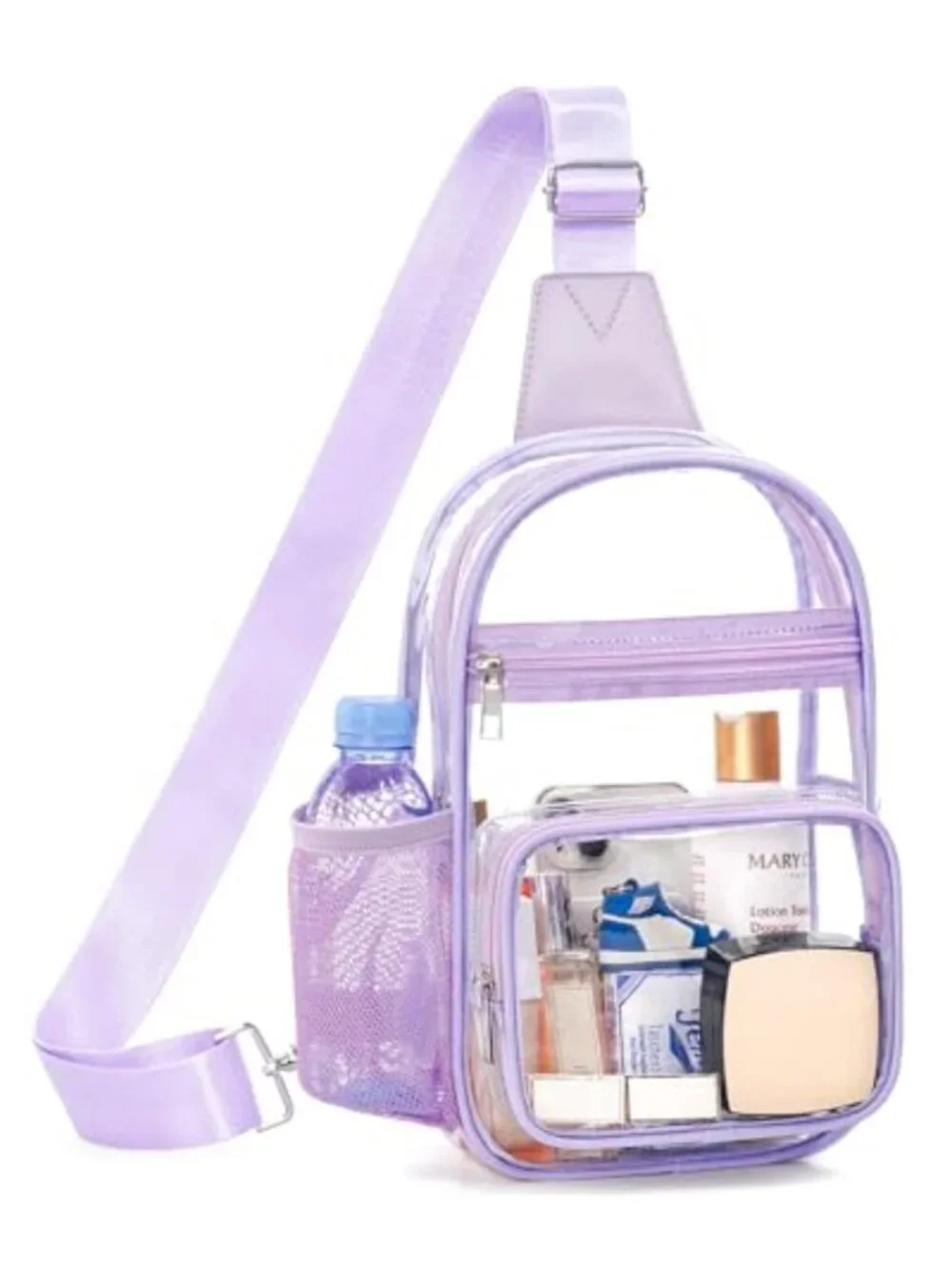 Clear Stadium Approved Crossbody Sling Backpack PVC Adjustable Strap